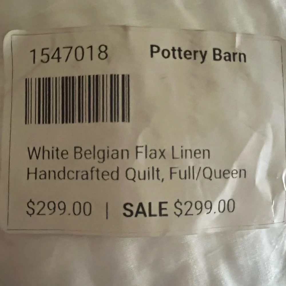 NWT full/queen pottery barn white bed spread (see dimensions)FREE SHIPPING